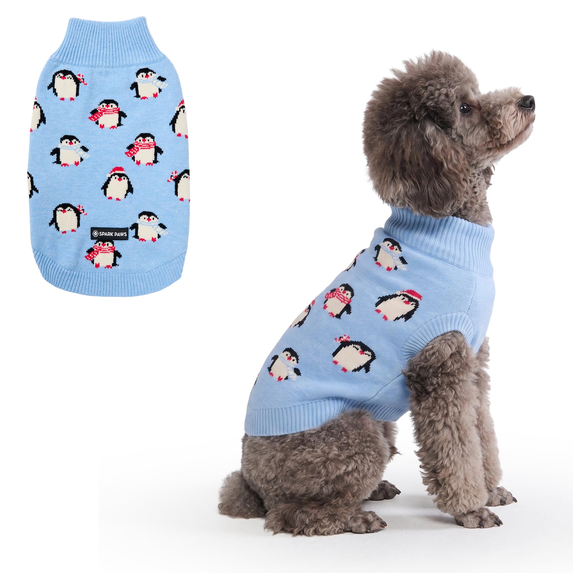Spark Paws Knit Dog Sweater - Winter Dog Clothes, Small Medium Large