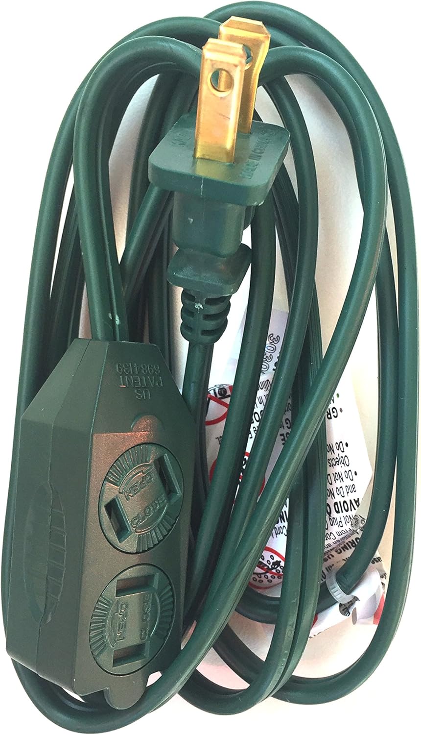 6 Ft Indoor Extension Cord with Polarized Plug and 3 Outlets