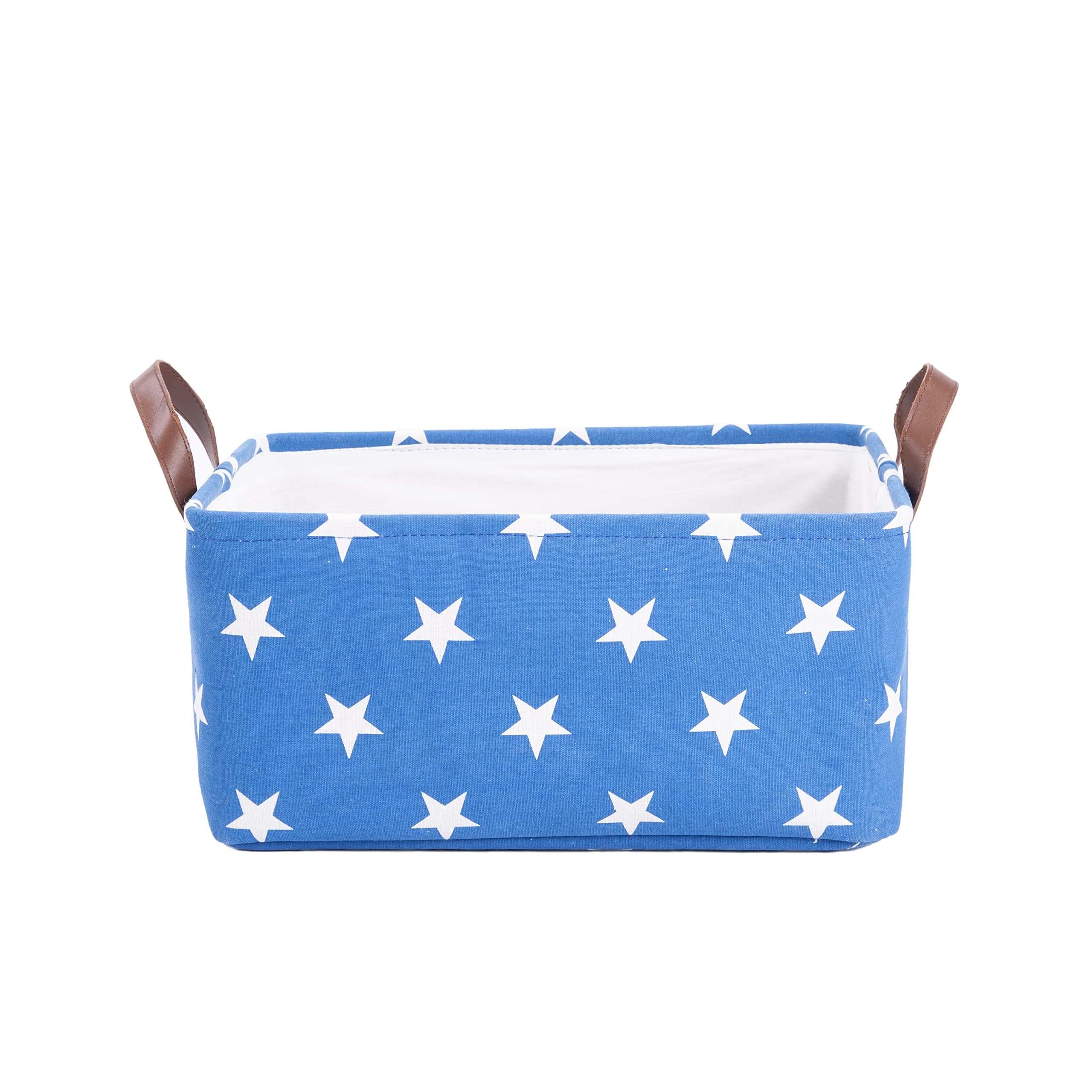 Star Pattern Fabric Laundry Hamper Laundry Bag Storage Basket Wardrobe Organizer Under bed Basket (Blue)
