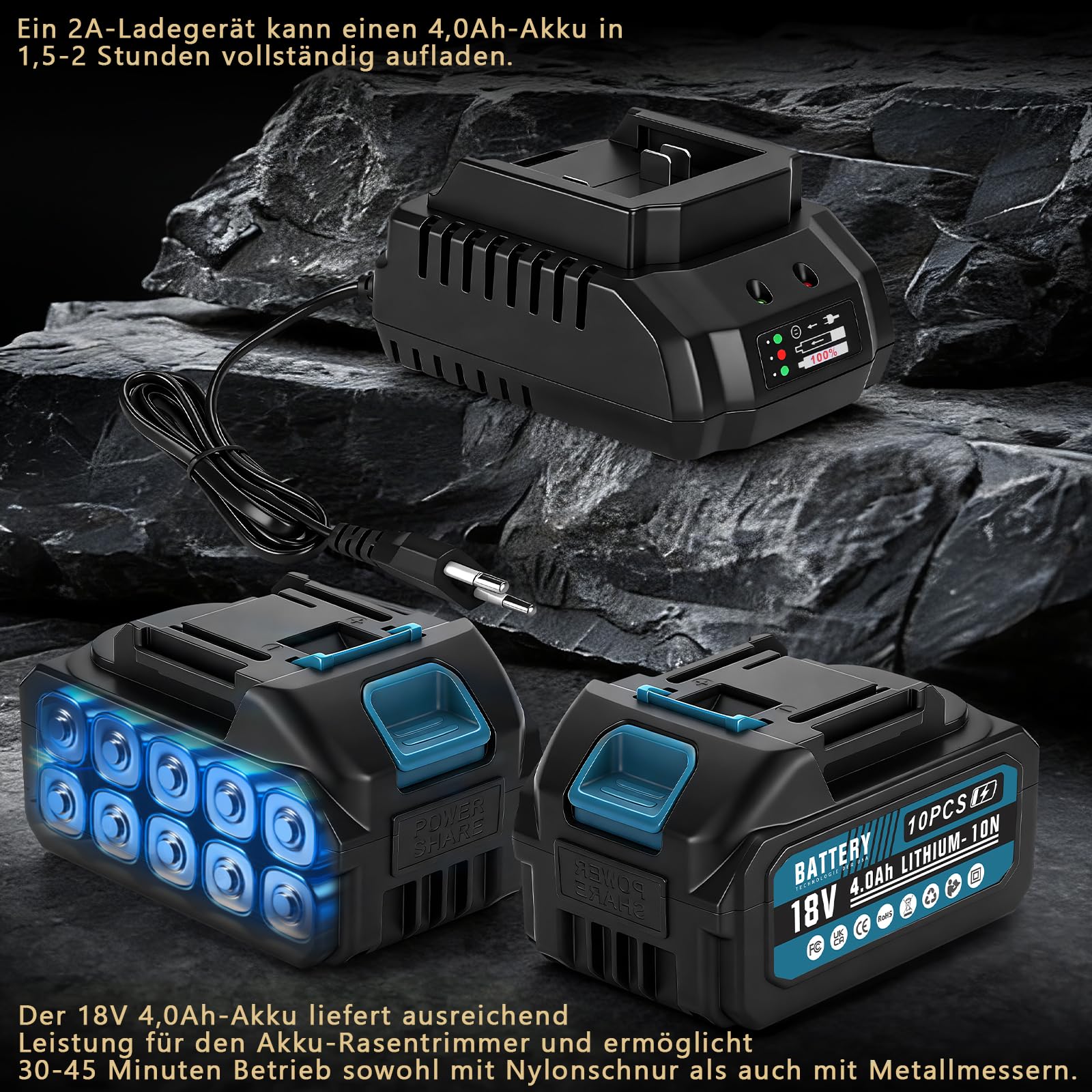 Akumulatorowa podkaszarka 1380 W z 2 akumulatorami i ładowarką | akumulatorowa podkaszarka do trawy 7 w 1 ze szczotką do chwastów | bezszczotkowa elektryczna podkaszarka spalinowa z 7 rodzajami ostrzy