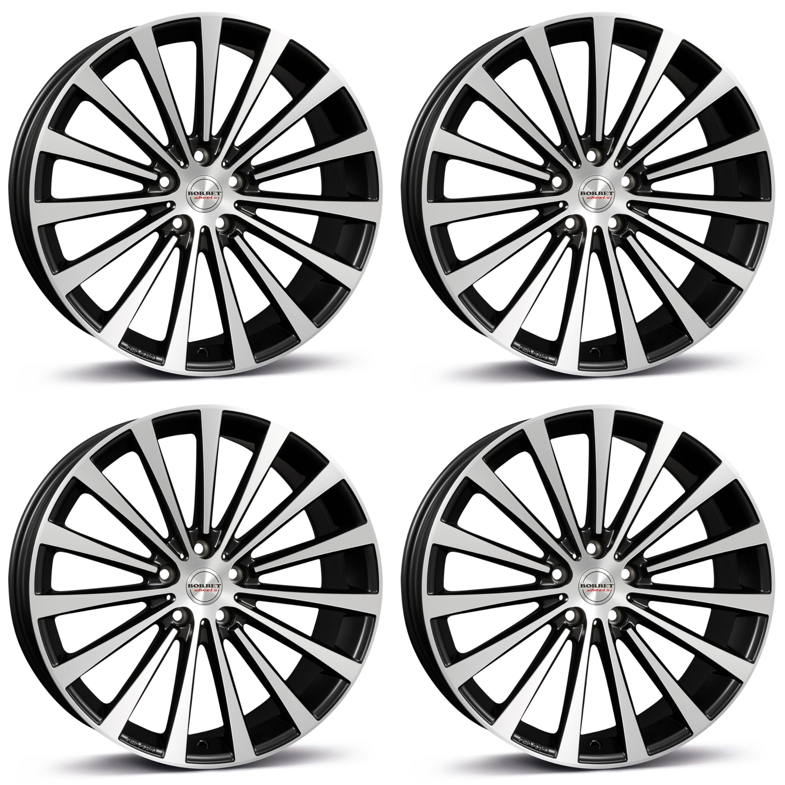 4x Borbet llantas BLX 8.5x19 ET30 5x120 black polished matt