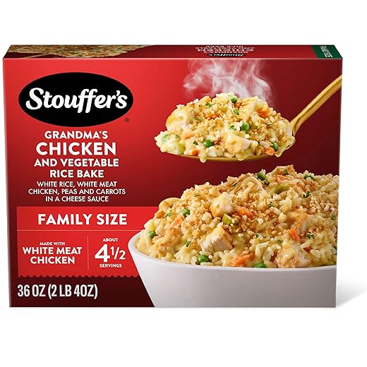 Stouffer's Grandma's Chicken And Vegetable Rice Bake, Family Size, Frozen Family Dinners 36 oz