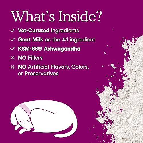 Miniatura 2 de Fera Pets Leche de Cabra - Suplemento Calmante para Perros y Gatos - Ashwagandha, L-Teanina y Flor de la Pasión - Apoya el Alivio de la Ansiedad y