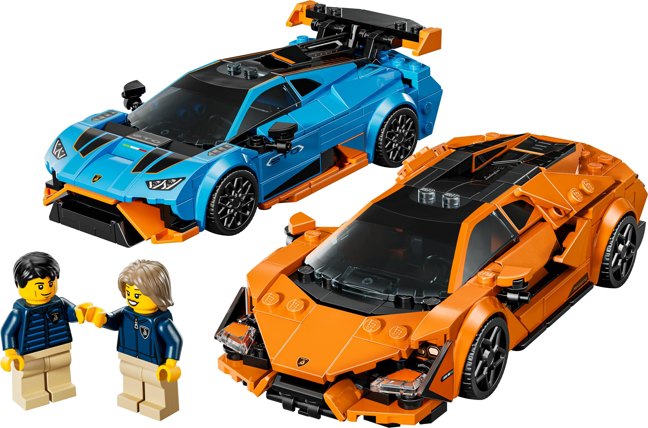 LEGO Speed Champions Lamborghini Revuelto y Huracán STO - Maquetas de Coches de Carreras de Juguete con 2 Minifiguras de Pilotos - Regalo de Cumpleaños para Niños de 10+ Años 77238