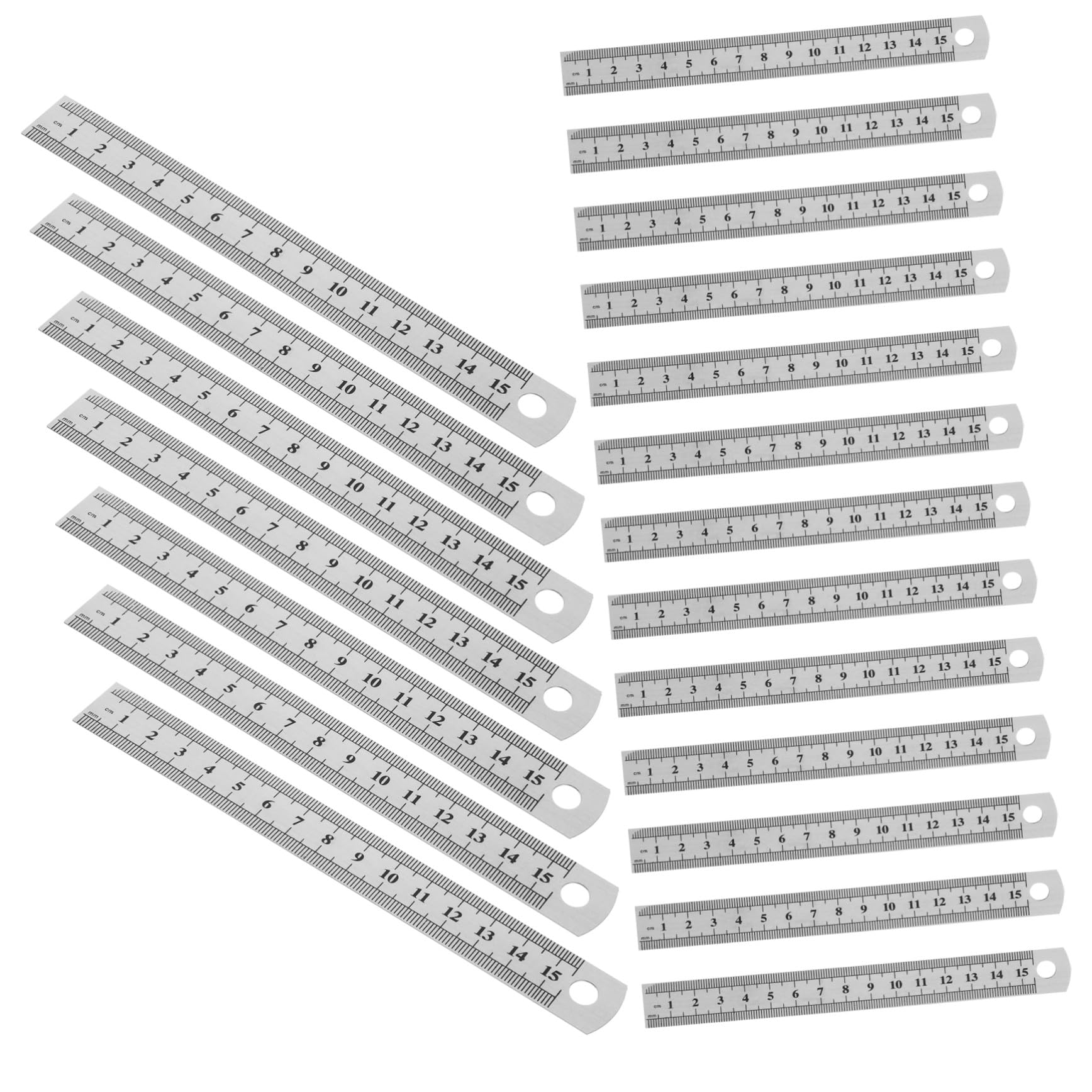 30 Pezzi Righello Acciaio Doppia Scala Rigid Straight Edge Misurazione Precisa per Disegno Tecnico Falegnameria Artigianato e Uso Studentesco