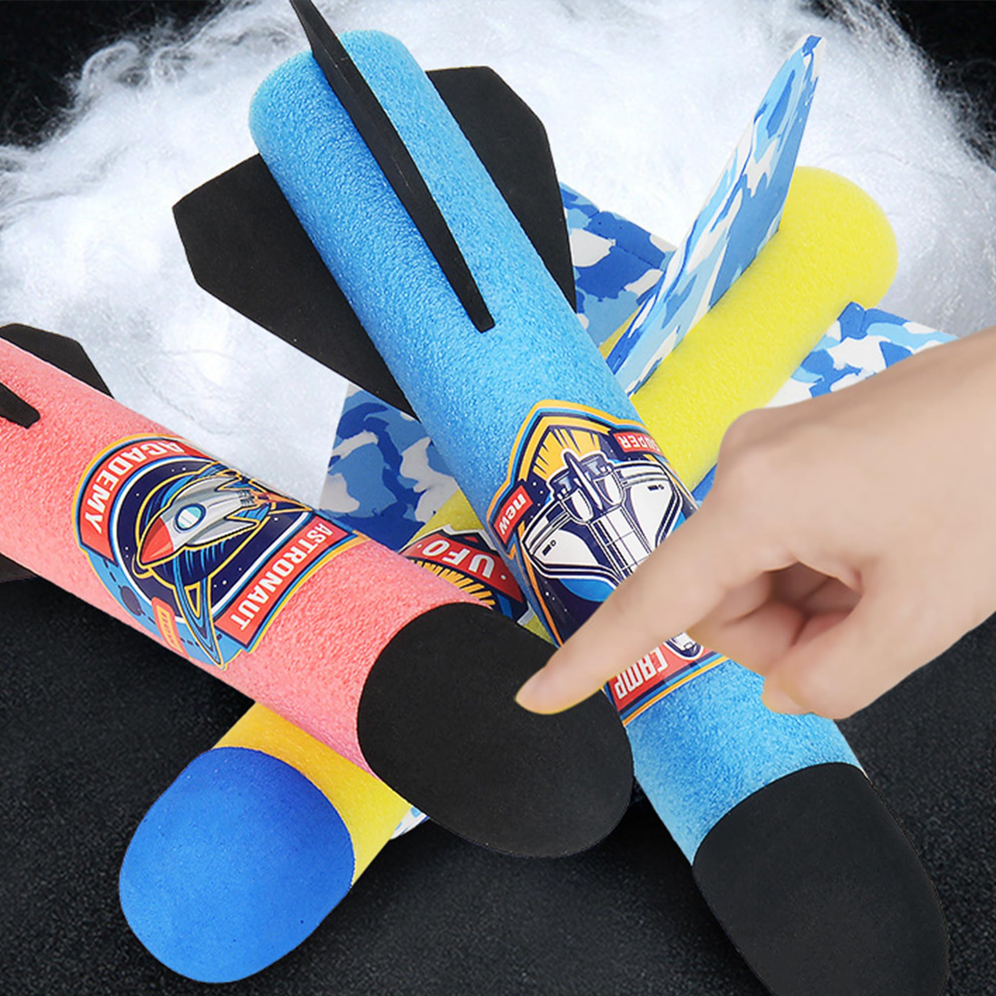 Razzo Spaziale Giocattolo, Lanciarazzi Bambini Gioco a Due Giocatori con 6 Razzi di Schiuma, Lanciarazzi Giocattolo per Giochi Regalo Bambino 4 5 6 7 8 9 10 Anni Maschio