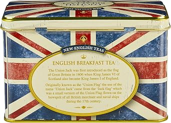 New English Teas Union Jack Tea Tin with 40 English Breakfast Tea Bags