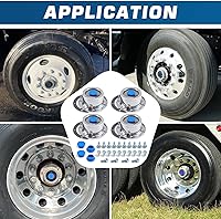 Vista 7 de Juego de 4 tapas de cubo de remolque 343-4009, 3434009 6 agujeros de aluminio para eje de remolque, con 24 tornillos, tapón de tubo lateral, junta