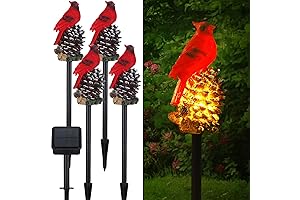 VIHOSE Cardinal Solar Stake Lights for Christmas Decorations