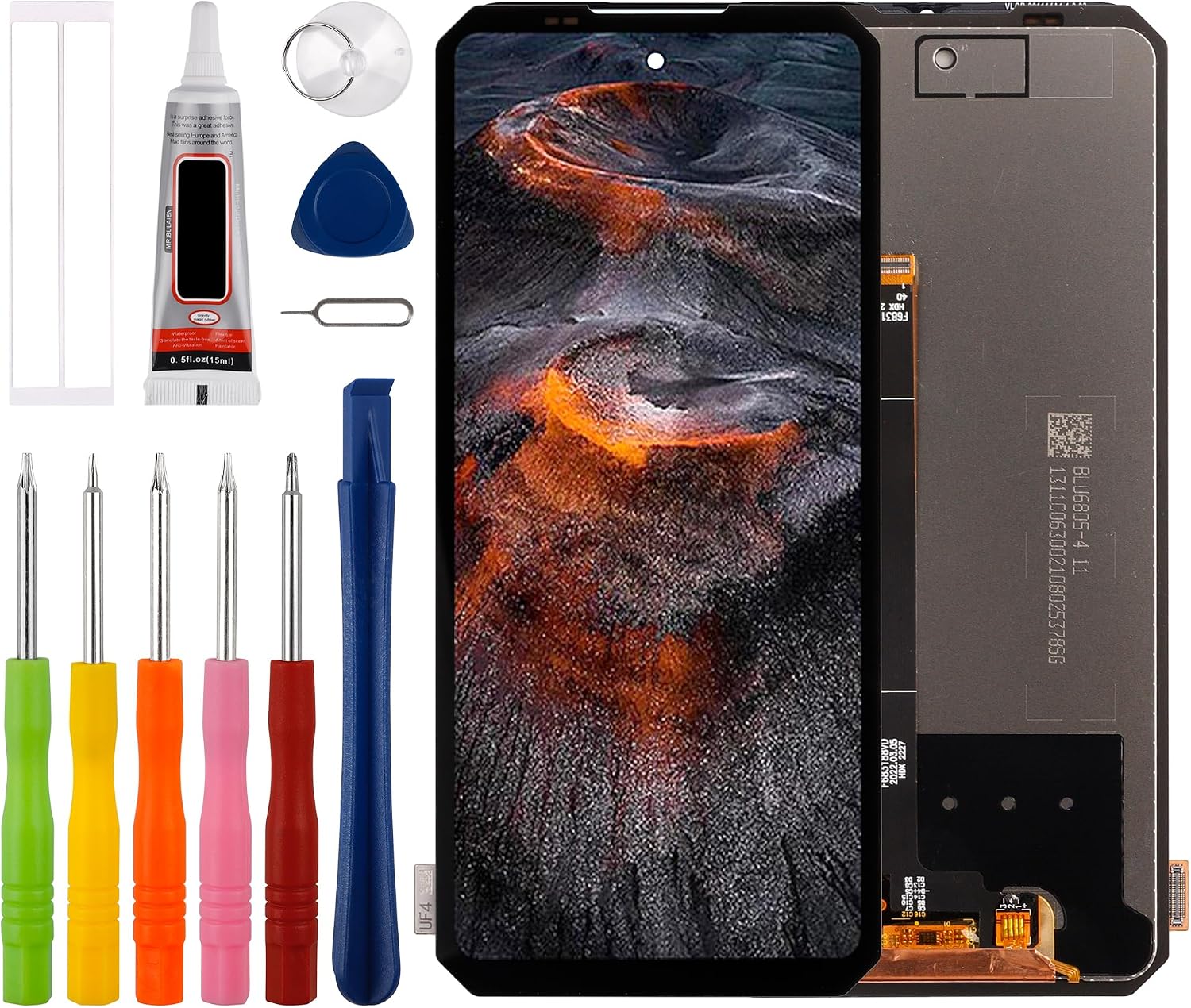 [New] Duotipa LCD Display Touch Screen Digitizer Assembly Replacement for Oukitel WP17/WP19 6.78" with Technical Repair Tools Kit-Black.