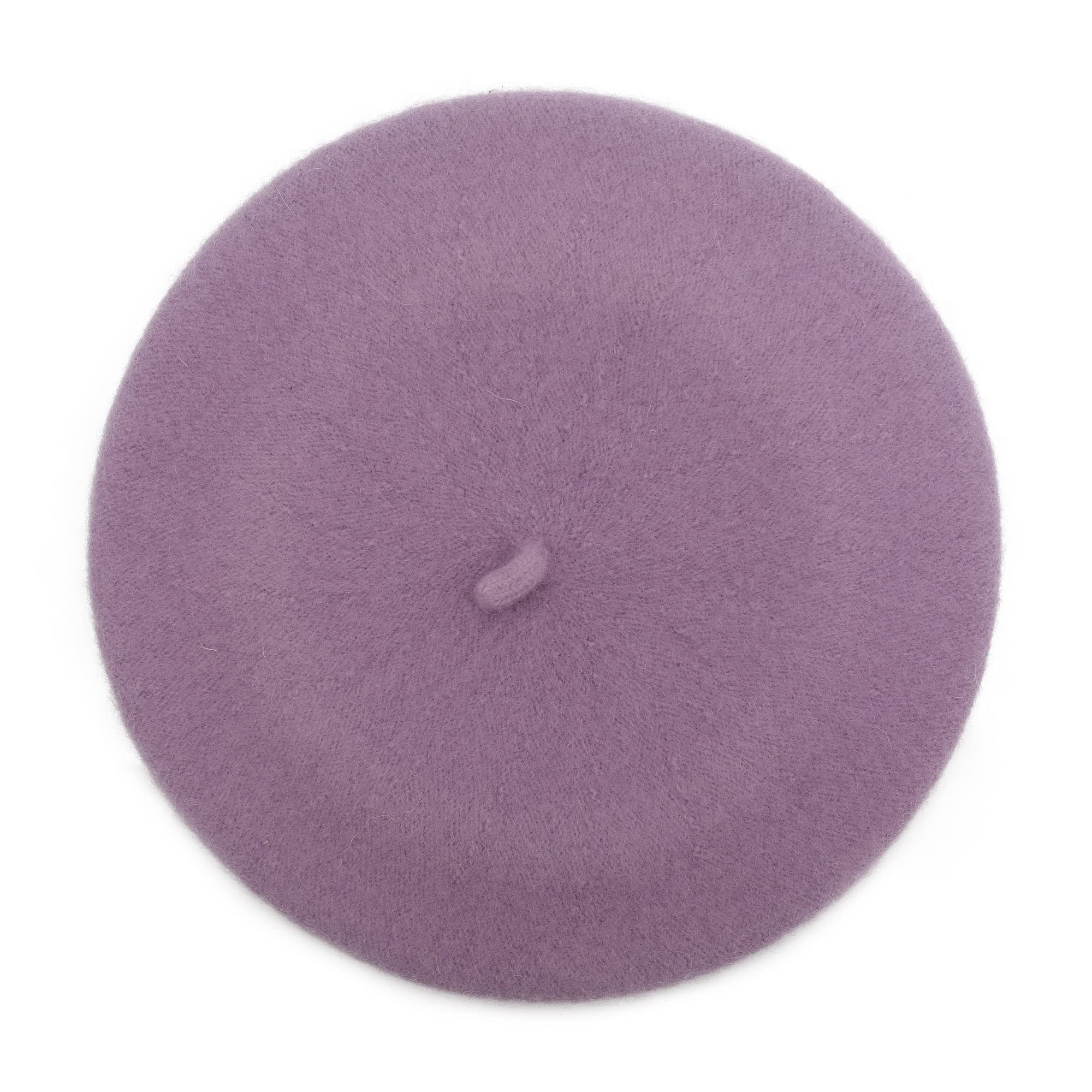 ZLYC Wool Kids Beret Hat Girls Solid Color Artist French Beret Cap(Lavender) - Image 2