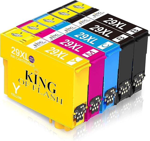 King of Flash Compatible 29XL Ink Cartridges For Epson Expression Home XP-235, XP-245, XP-332, XP-335, XP-342, XP-432, XP-435, XP-442, XP-445, XP-247, XP-345, XP455 High Capacity Ink Cartridges