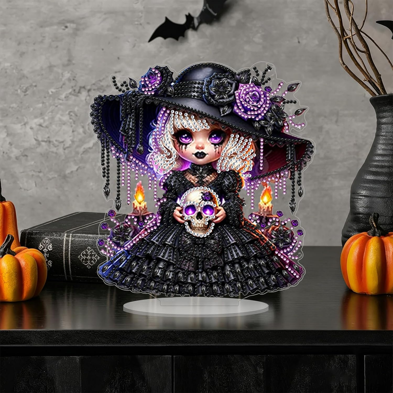 RYMILIE Black Witch Diamond Art Kits for Adults Acrylic Tabletop Ornaments image 3