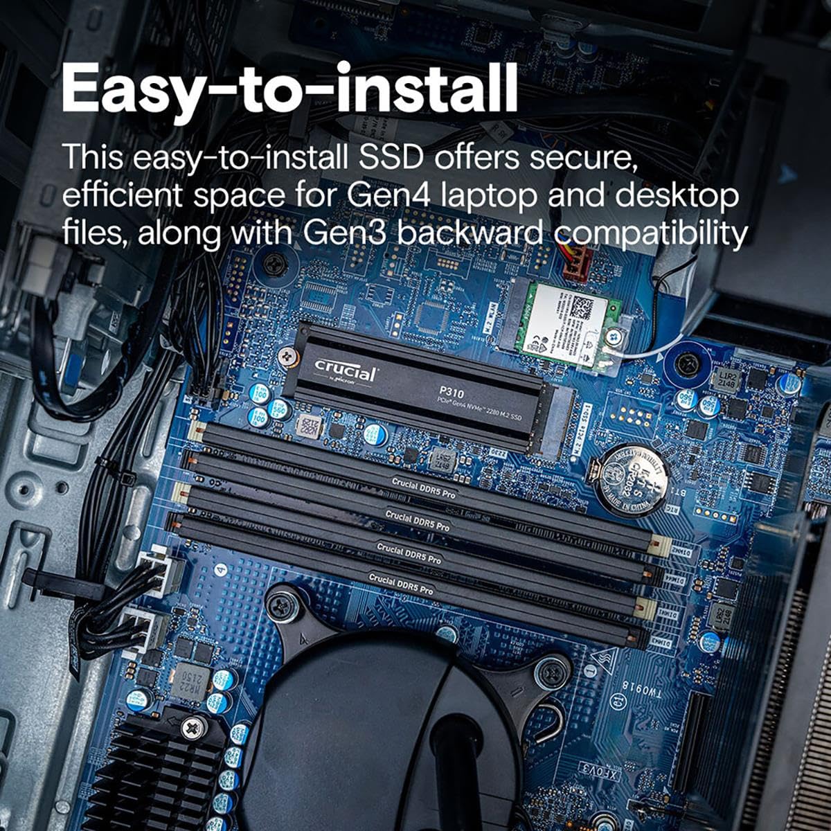 CRUCIAL - P310 - SSD interno - 4 TB - PCIe Gen4 NVMe M.2 - Con dissipatore di calore - Velocit? di lettura fino a 7100 MB/s - CT4000P310SSD5