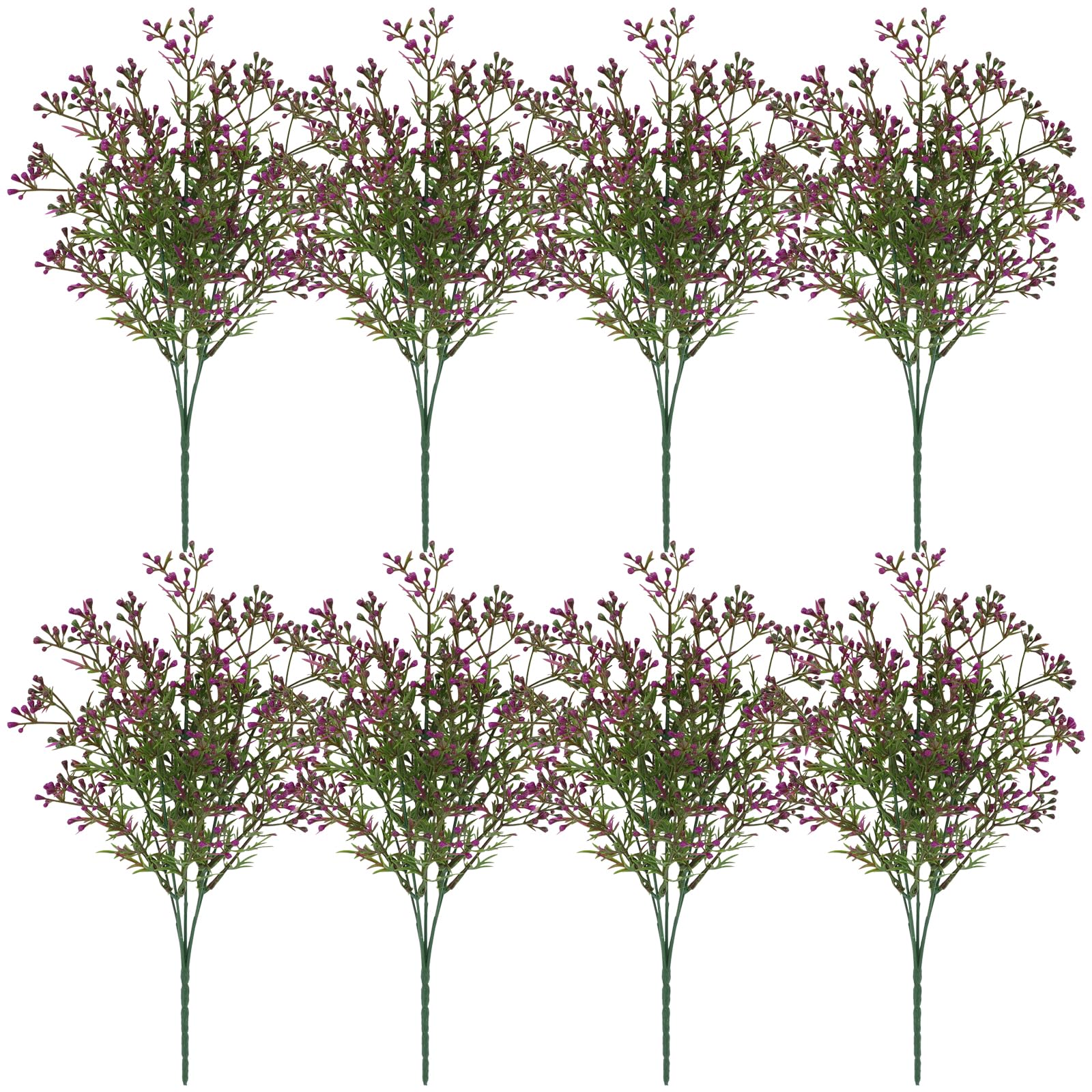 BestAlice 8 Pcs Artificial Baby Breath Flowers, Real Touch Silk Gypsophila Bouquets, Babys Breath Artificial Flowers for Wedding Party Home Garden Decoration (E)