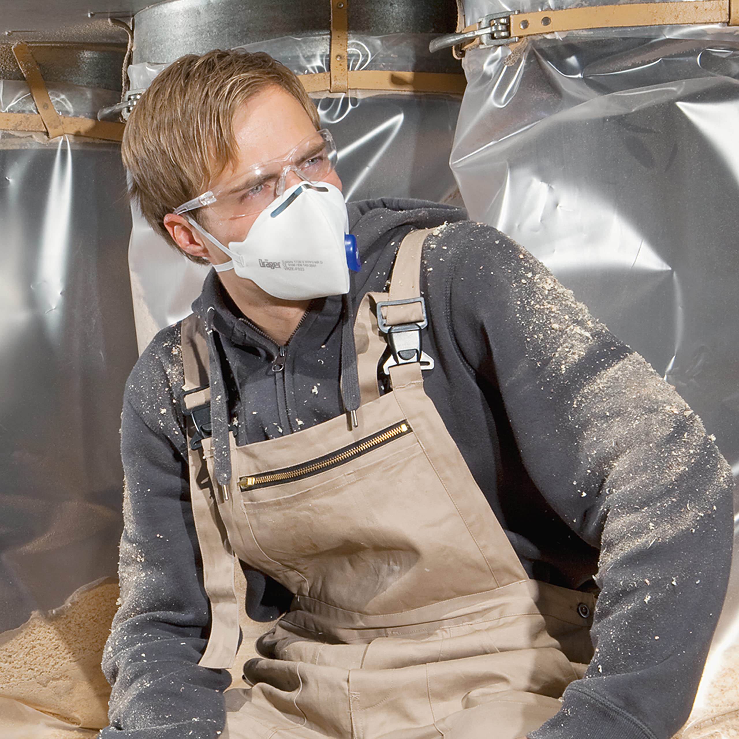 Dräger X-plore 1730 C V Masque FFP3 à valve - Lot de 10 | Masque jetable fabriqué en France pour bricolage, ponçage, chantier