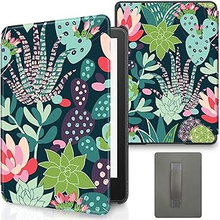 Aippdo Case for 6.8” Kindle Paperwhite 11th Generation 2021- Premium Lightweight Book Cover with Auto Wake/Sleep for Amazon Kindle Paperwhite 2021 Signature (Multicolor Cactus and Flowers)
