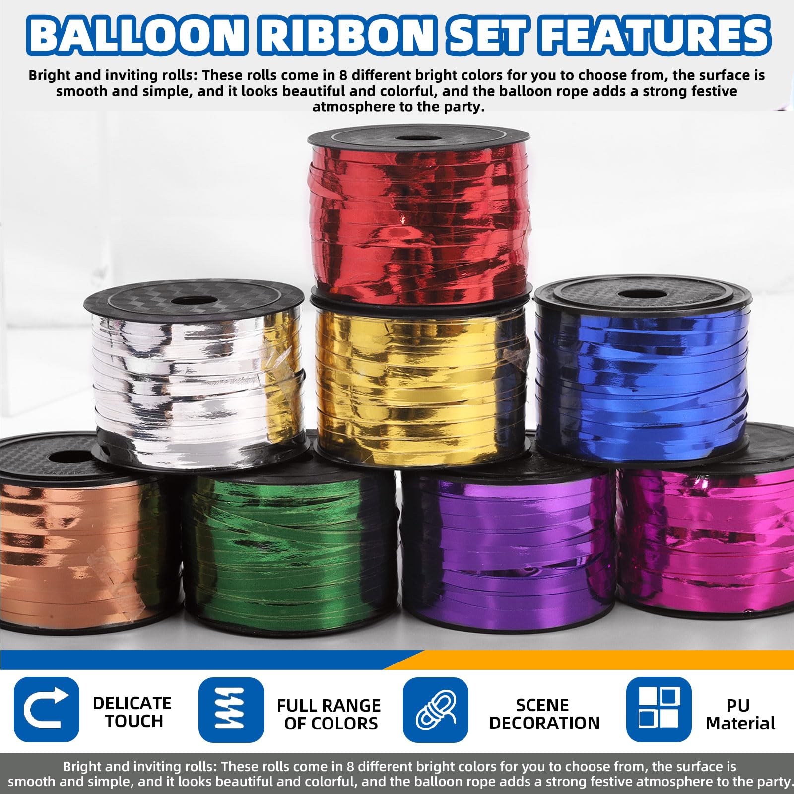 Glarks 9pcs 800 Yards Curling Ribbon Set - Image 3