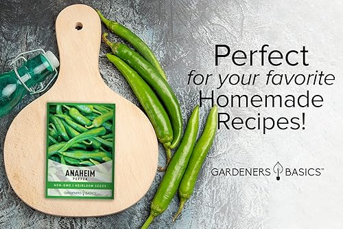 Miniatura 3 de Gardeners Basics, Anaheim Semillas de pimiento para plantar pimientos tradicionales sin OMG Anaheim semillas de plantas para verduras de jardín