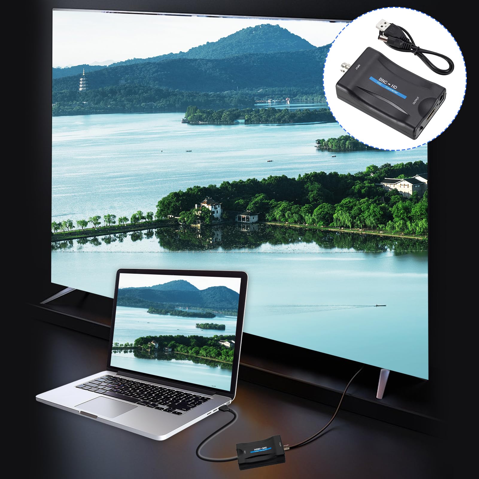 Convertisseur péritel vers HDMI, câble Scartto HDMI pour lecteur DVD vers TV, convertisseur ScartHDMI avec câble de 80 cm, convertisseur péritel vers HDMI pour TV, lecteur DVD Stb VHS Sky