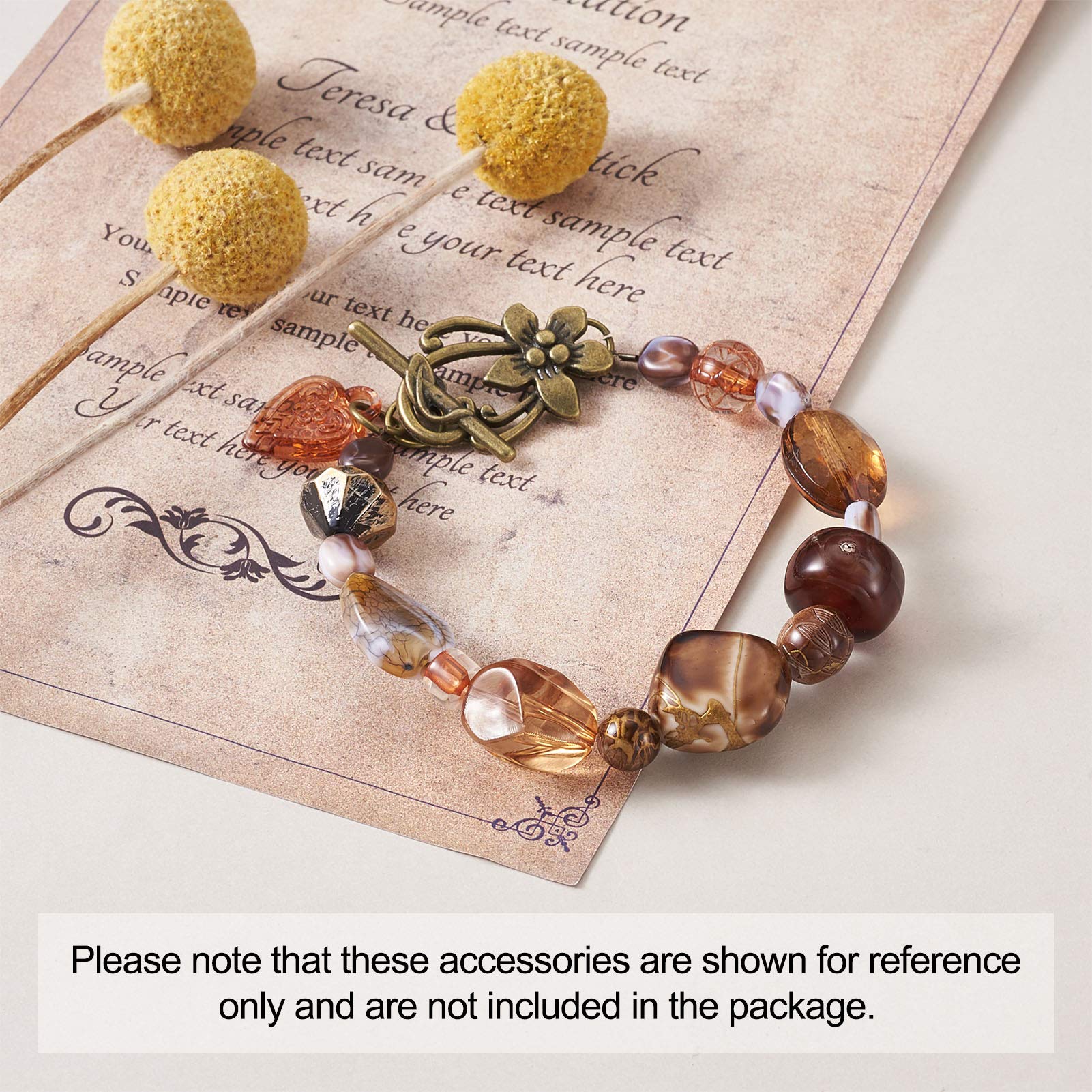 PH PandaHall 60 set di clip Flower Toggle Clasp, 10 stili Toggle Jewelry Clasps Antique Bronzo Chiusura Fermaglio per collana, braccialetto, creazione di gioielli