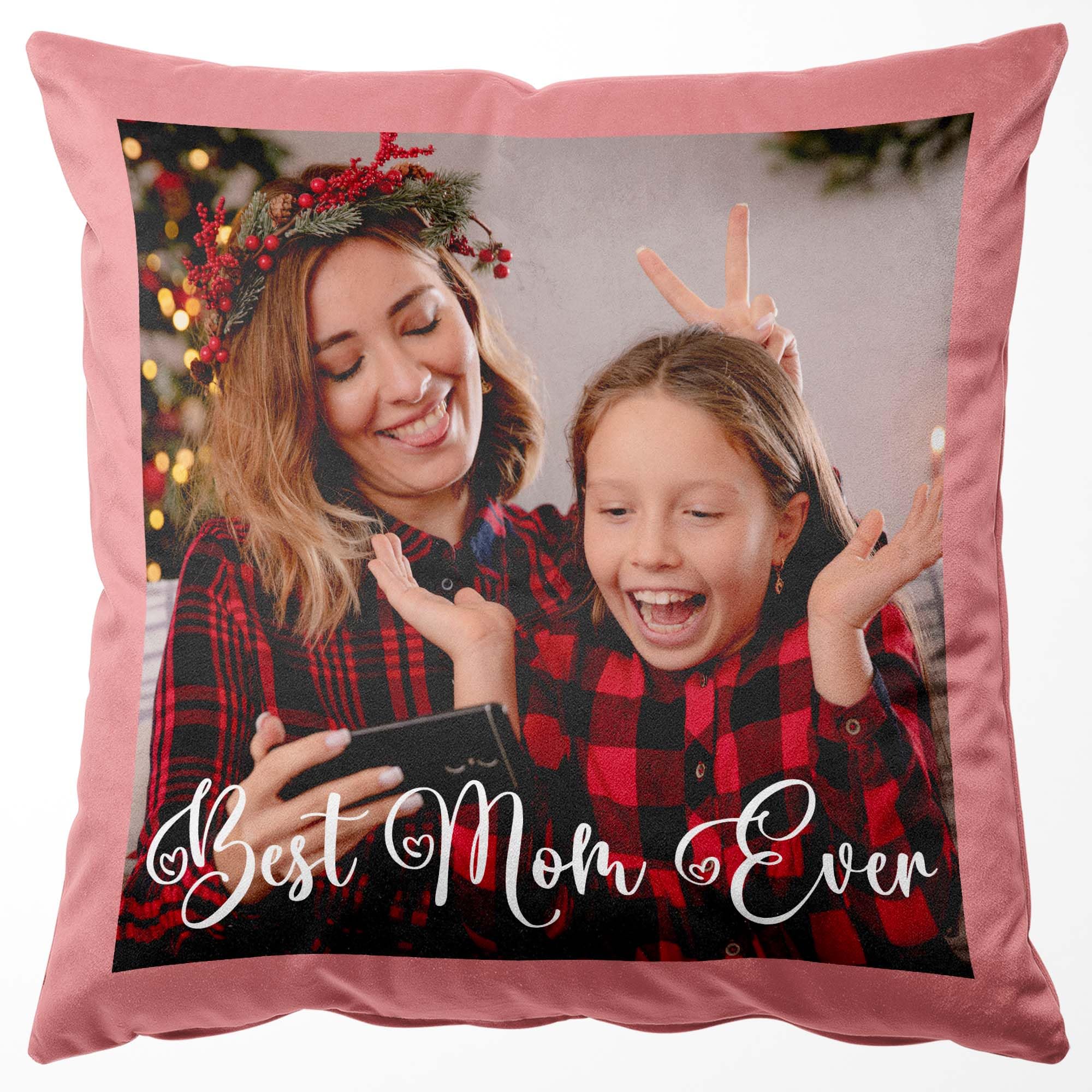 Easycosy Personalised Cushion Cover - Velvet Photo Pillow Cases - Two Side Print - Custom Valentine's Day Birthday Wedding Special Moments Gift idea for Couple Friends Lover-55X55CM
