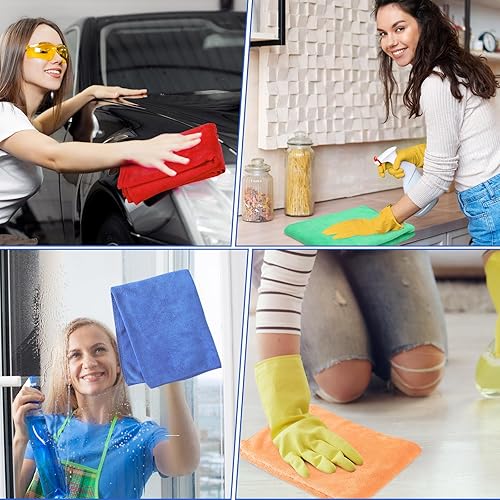 Miniatura 5 de SmoothNovelty 10 paños de limpieza de microfibra extra grandes de 30 x 20 pulgadas, toalla de microfibra grande para piso, reutilizable, lavable,