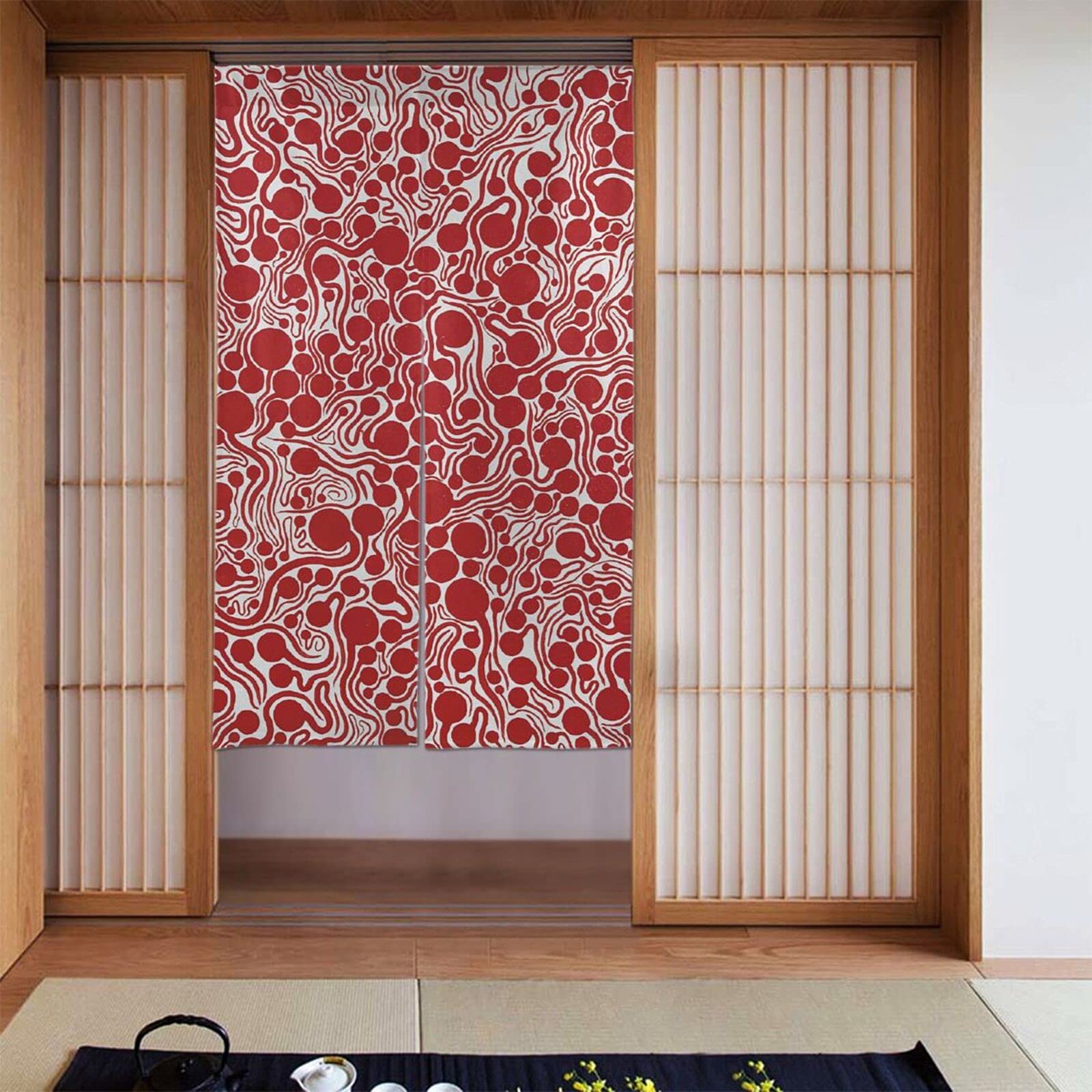 レトロ ペリーヌ物語 暖簾 Amazon｜おしゃれ 草間弥生6 ウォールポケット 出入り口 和風
