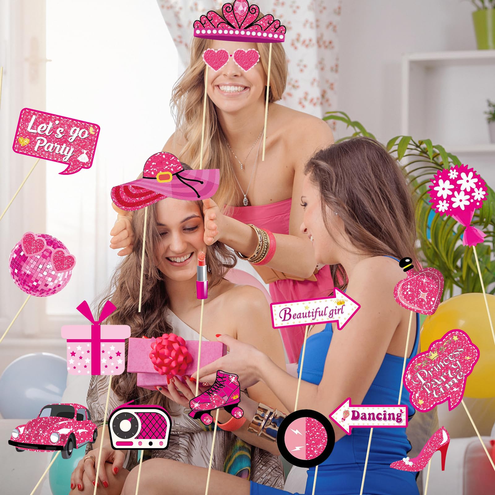JeVenis 15 Pcs Lets Go Party Photo Booth Props Fournitures De