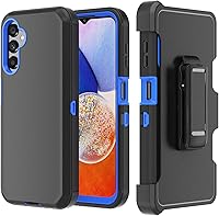 Vista 8 de Funda para teléfono Samsung Galaxy A14 5G, resistente, dura, a prueba de golpes, con funda de clip para cinturón para Samsung A14 5G 2023 (negro)
