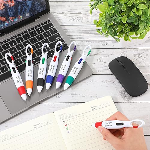 Miniatura 4 de Kosiz 30 bolígrafos multicolor 4 en 1 para enfermeras, bolígrafos retráctiles con llavero You Are Awesome Eres Impresionante regalo de