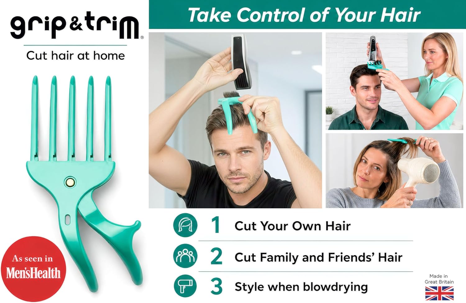 – The Easy Way to Cut Your Own and Other's Hair at Home | DIY Haircut Tool for Men | Use with Your Hair Clippers for Clean, Even Trims Every Time