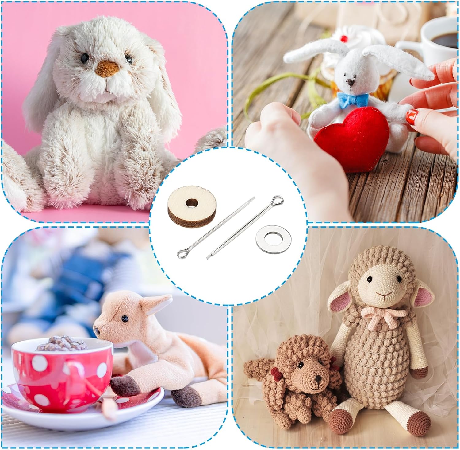 PATIKIL 45mm Doll Joints, 8 Set Removable Cotter Pin Joints Connector and Fiberboard Tray for Bear Limbs Making Head DIY Crafts Accessories