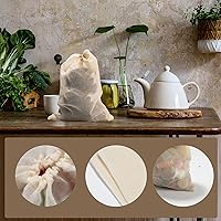 Vista 5 de Paquete de 12 bolsas de sopa reutilizables, bolsa de filtro de especias para alimentos de cocina, 10 x 8 pulgadas