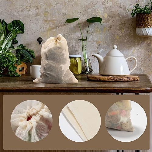Miniatura 5 de GOOTRADES Paquete de 12 bolsas de sopa reutilizables, bolsa de filtro de especias para alimentos de cocina, 10 x 8 pulgadas