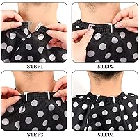 Vista 5 de FEBSNOW Capa de peluquería profesional impermeable para corte de cabello, cepillo de plumero para corte de pelo, puntos blancos y negros, kits