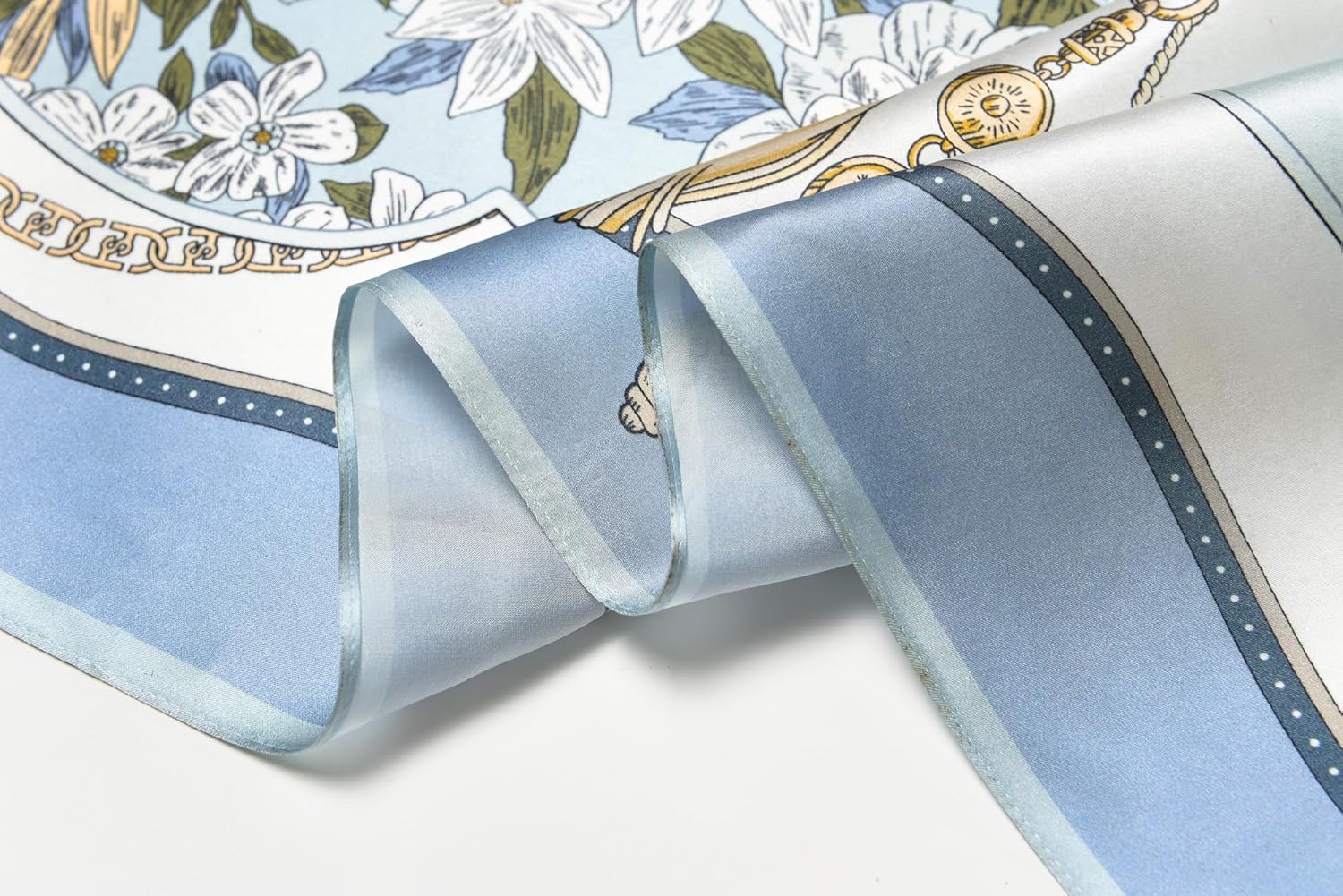 100% Pure Mulberry Silk Scarf 35" Large Square Lightweight Headscarf –Women’s Hair Wraps The shawl-With Gift Packed - Image 4