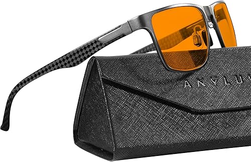 Miniatura 17 de ANYLUV Gafas de bloqueo de luz azul para hombre, gafas de juegos de computadora, ligeras, de metal Al-Mg, protección ocular antifatiga ocular
