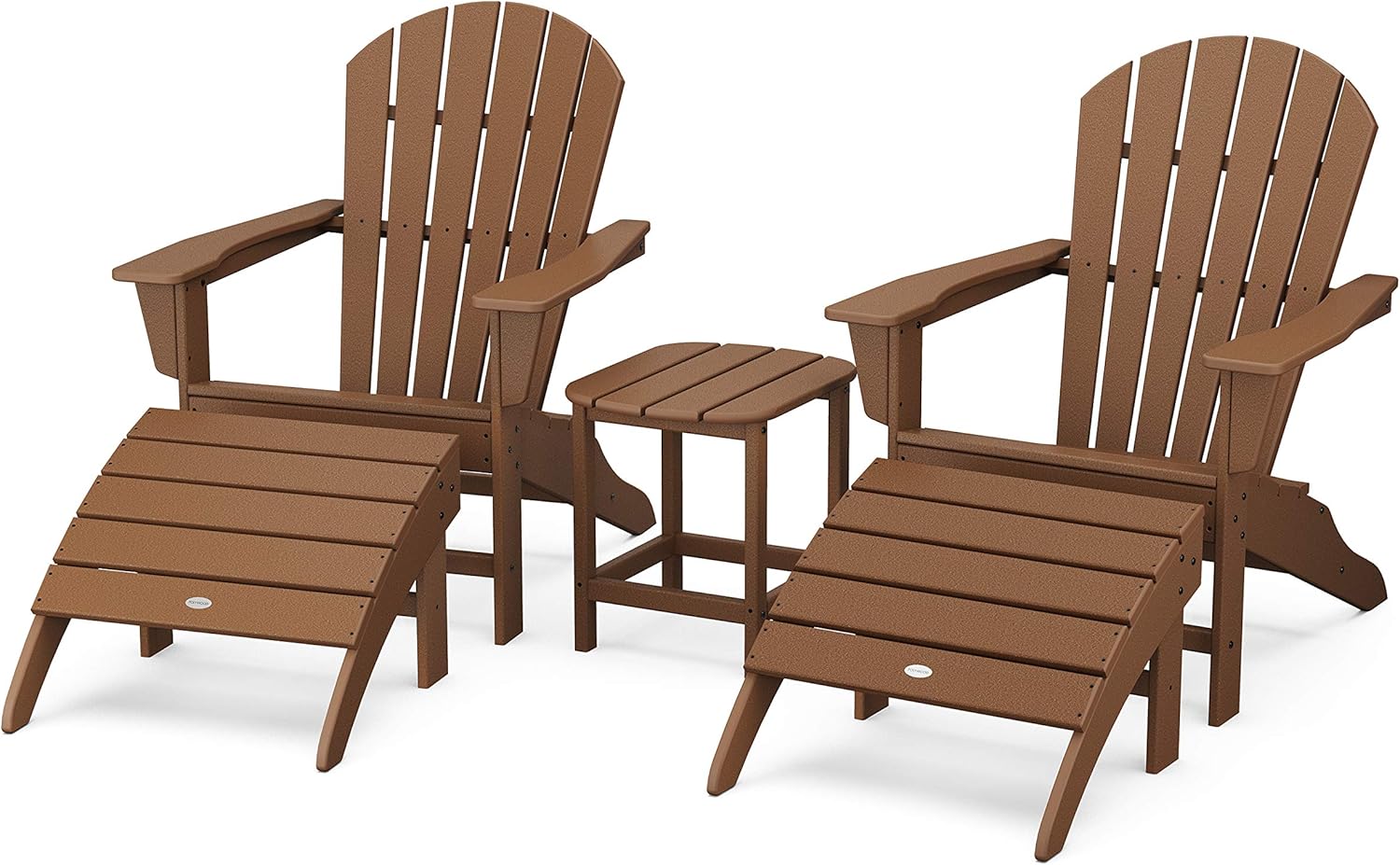 POLYWOOD South Beach 5-Piece Adirondack Chair Set with Side Table & Ottomans