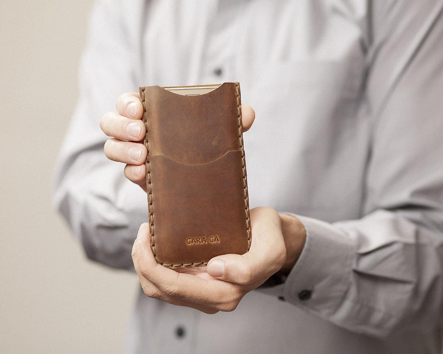 Personalised Case for Nokia, Handmade Bovine Leather Pouch