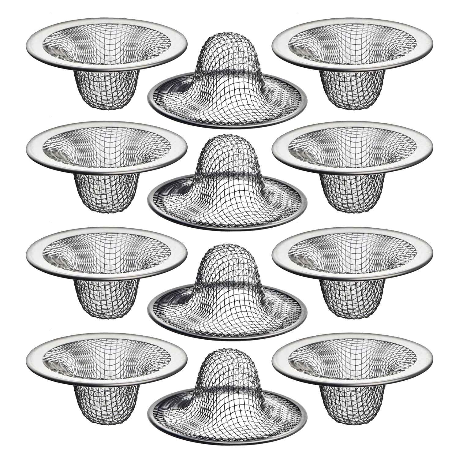 Qusedwey 12PCS 2.125Inch Top / 1Inch Basket- Mesh Sink Drain Strainer Set Hair Catcher for Bathroom Sink, Utility, Slop, Laundry, RV, Fine Workmanship