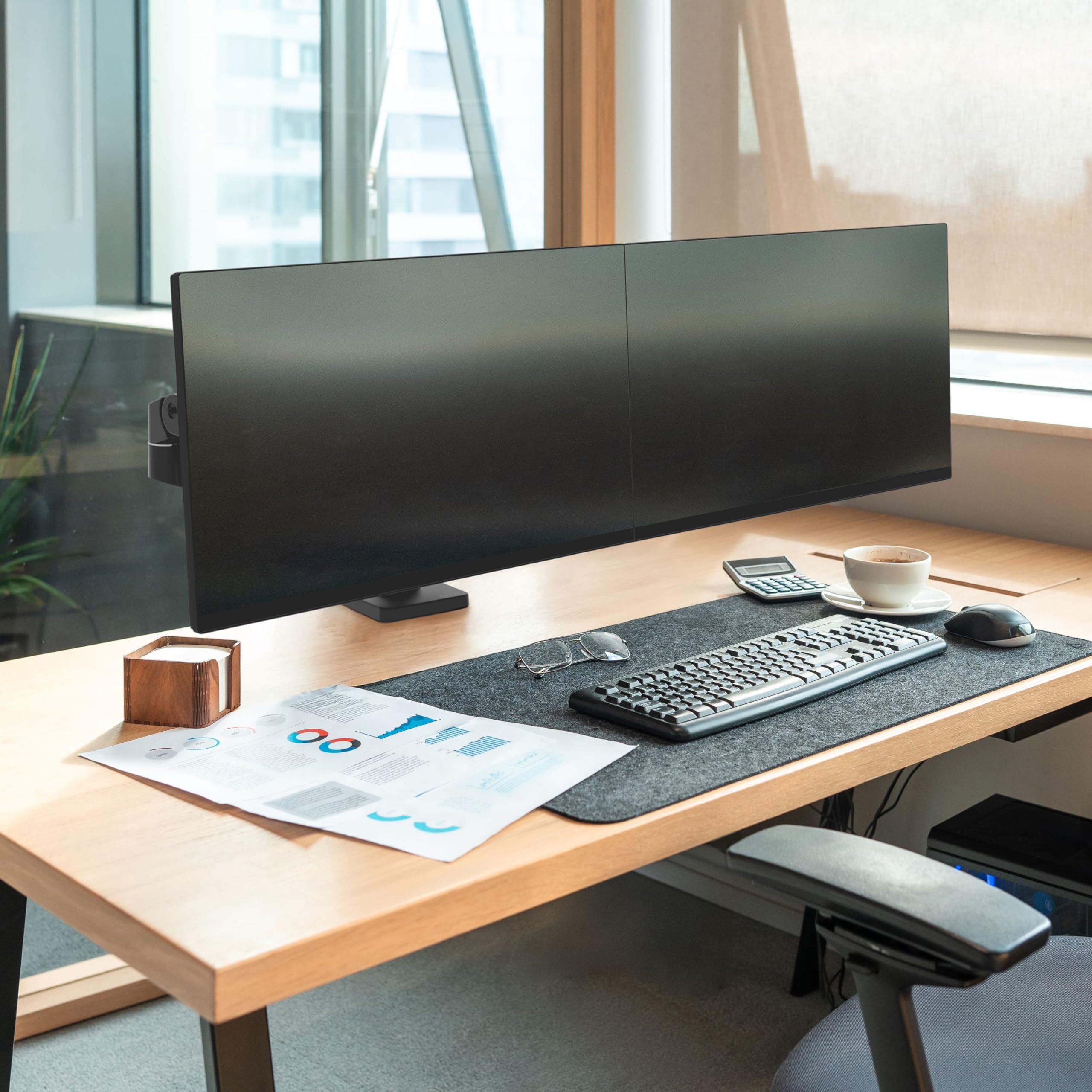 ERGOTRON LX PRO Dual Monitor Arm – uchwyt stołowy z funkcją Constant Force ™ na 2 monitory obok siebie do ok. 27 cali lub 1,8 – 9 kg, regulacja wysokości 33 cm, standard VESA, kolor czarny