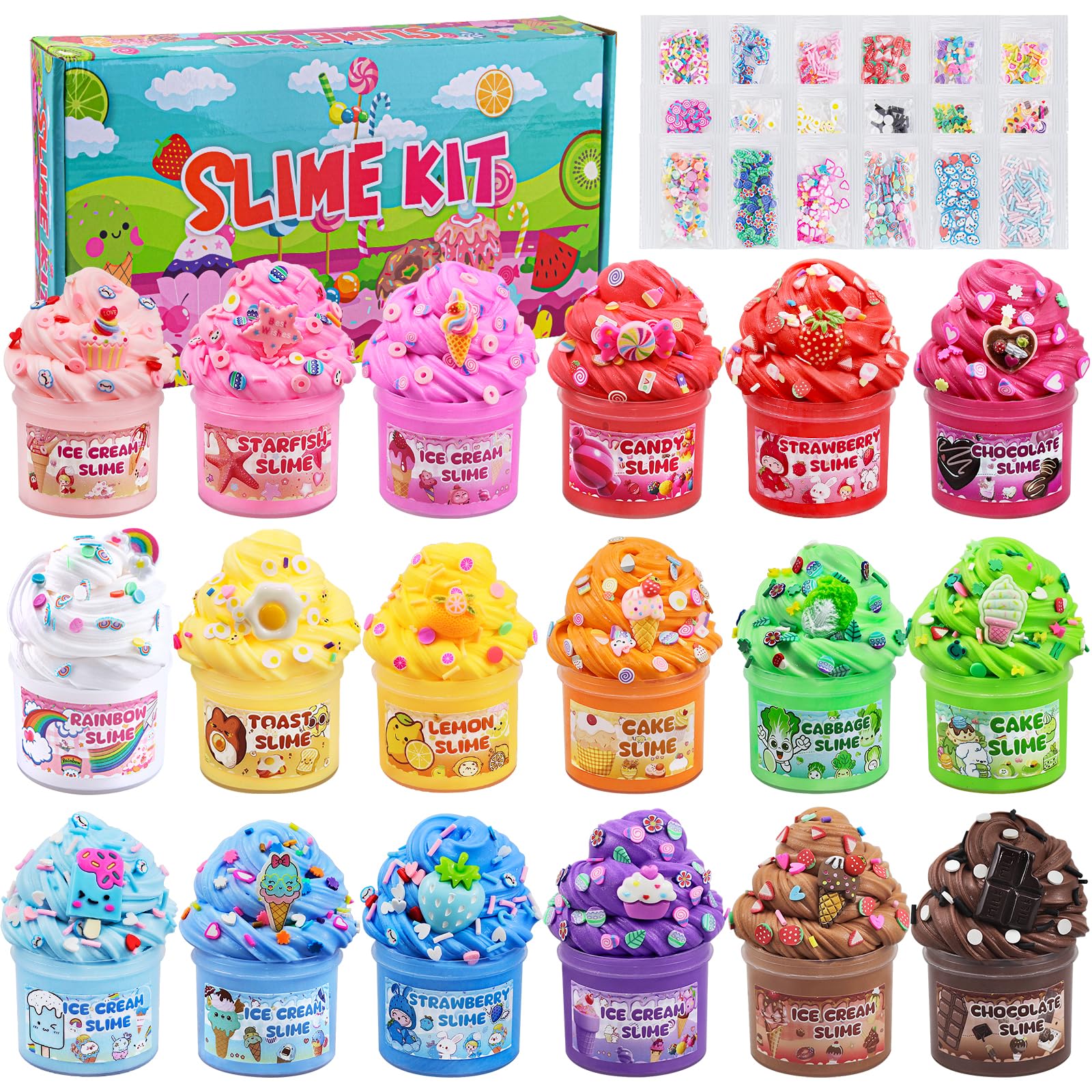 18 Pack Slimes Slime Kids Butter Cloud Slime kit for Girls Ages 8-12 Toys for Girls and Boys