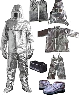 Fire Proximity Suit with Fire Suit, Fire Safety Shoes, Heat Resistant Gloves, Fireman Helmet as per IS-2745, Fire Resistan... Price In India