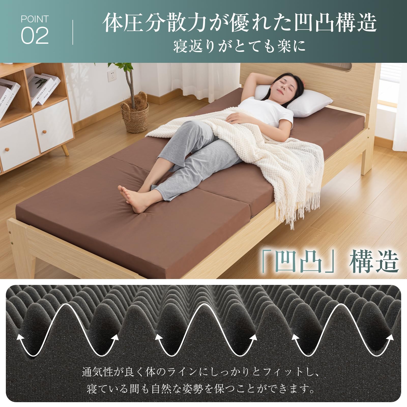 【特価セール】Housecover マットレス セミダブル 極厚 10cm 三つ Amazon｜Housecover マットレス セミダブル 極厚 10cm 三つ折り 高反発