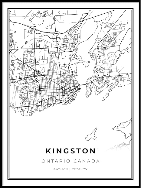 Map Of Kingston Ontario Streets Amazon.com: Kingston Ontario Map Print, On Canada Map Art Poster, Modern  Wall Art, Street Map Artwork 18X24: Posters & Prints