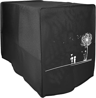 kwmobile Cover Compatible with Ninja Double Stack XL (9,5L) Cover - For Air Fryer - Dandelion Love White/Black