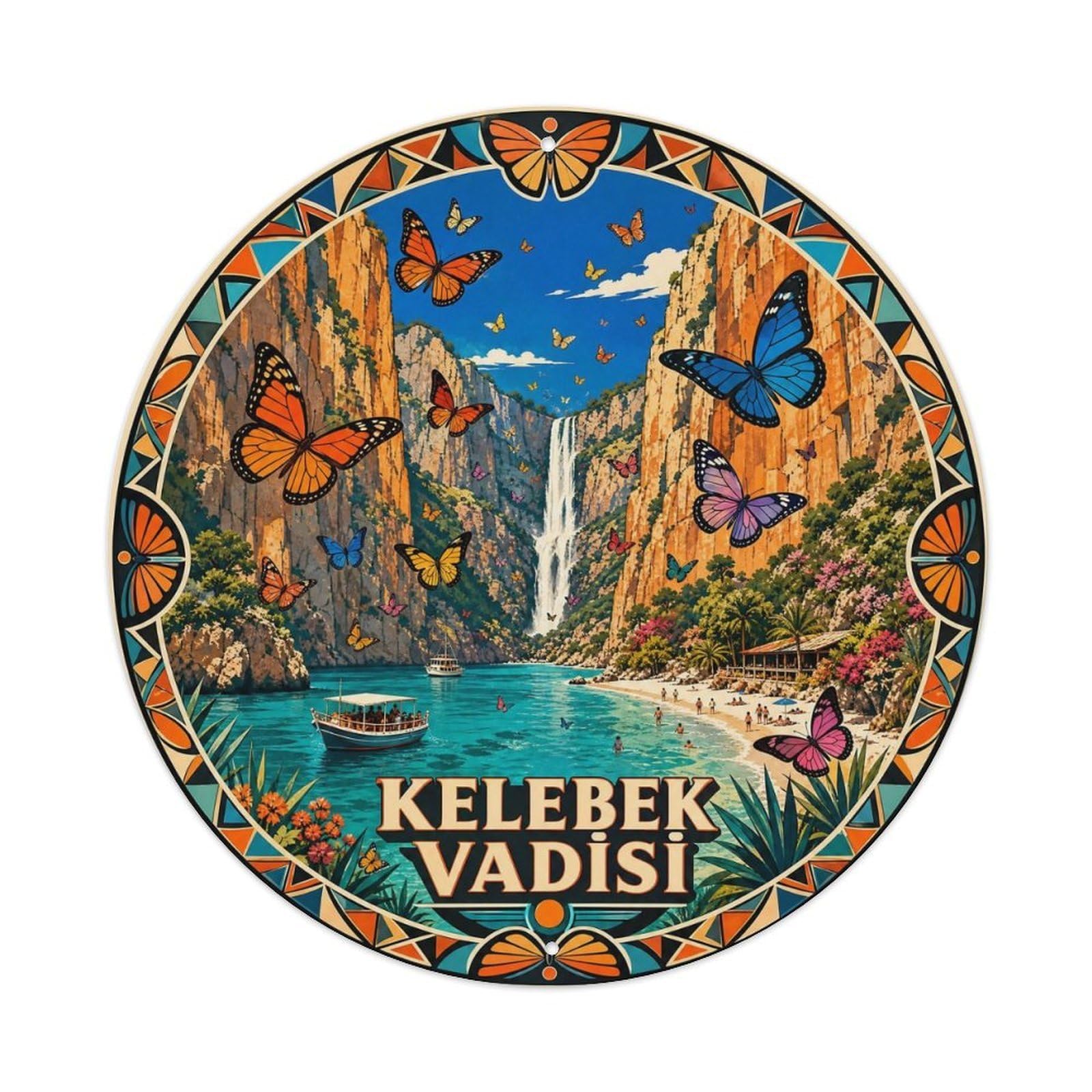 Mugla Butterfly Valley Nature Turkey Color Block Metal Tin Sign
