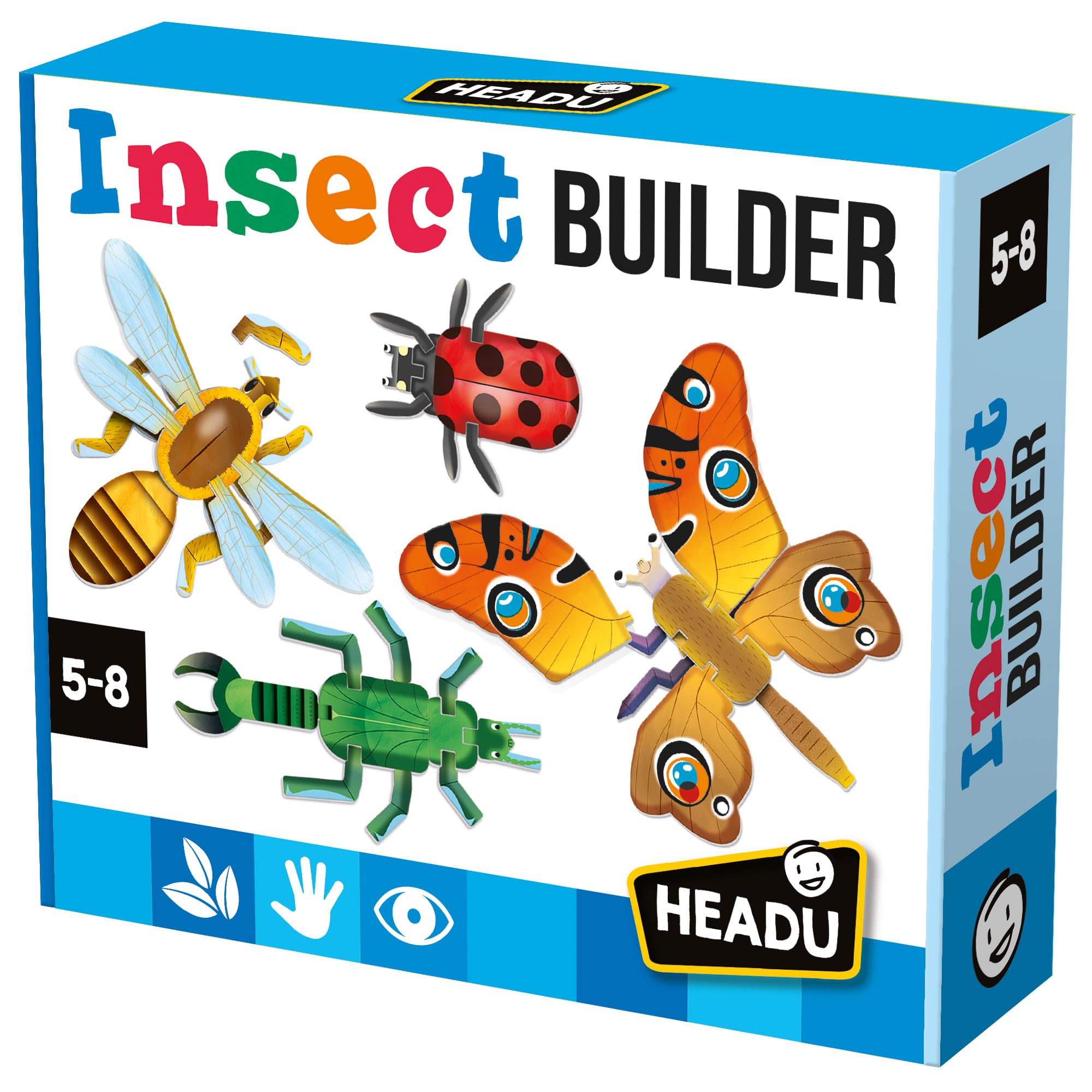 HEADU - Insect Builder NEW - Gioca e Scopri Come Sono Fatti gli Insetti | Giochi Educativi Bambini 5 6 7 8 Anni, Idea Regalo Bambino 6 anni, Regalo Compleanno Natale Scuola STEM, Made In Italy