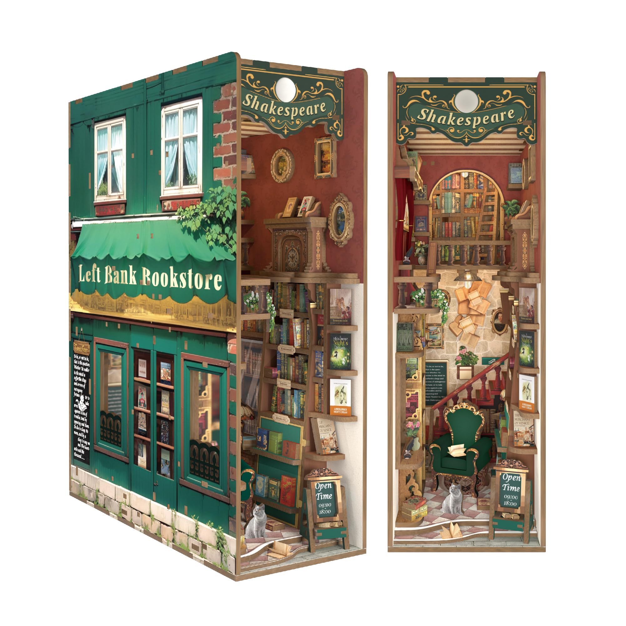 Tonecheer Zestaw drewniany model 3D, puzzle do budowania domków dla lalek, prezent świąteczny i urodzinowy